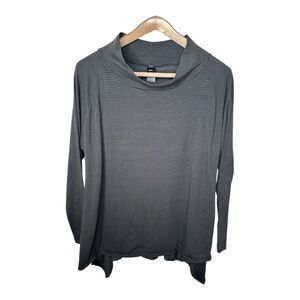 Kaliyana Cotton Asymmetric Tunic Long Sleeve Lagenlook Artsy Striped Size XL